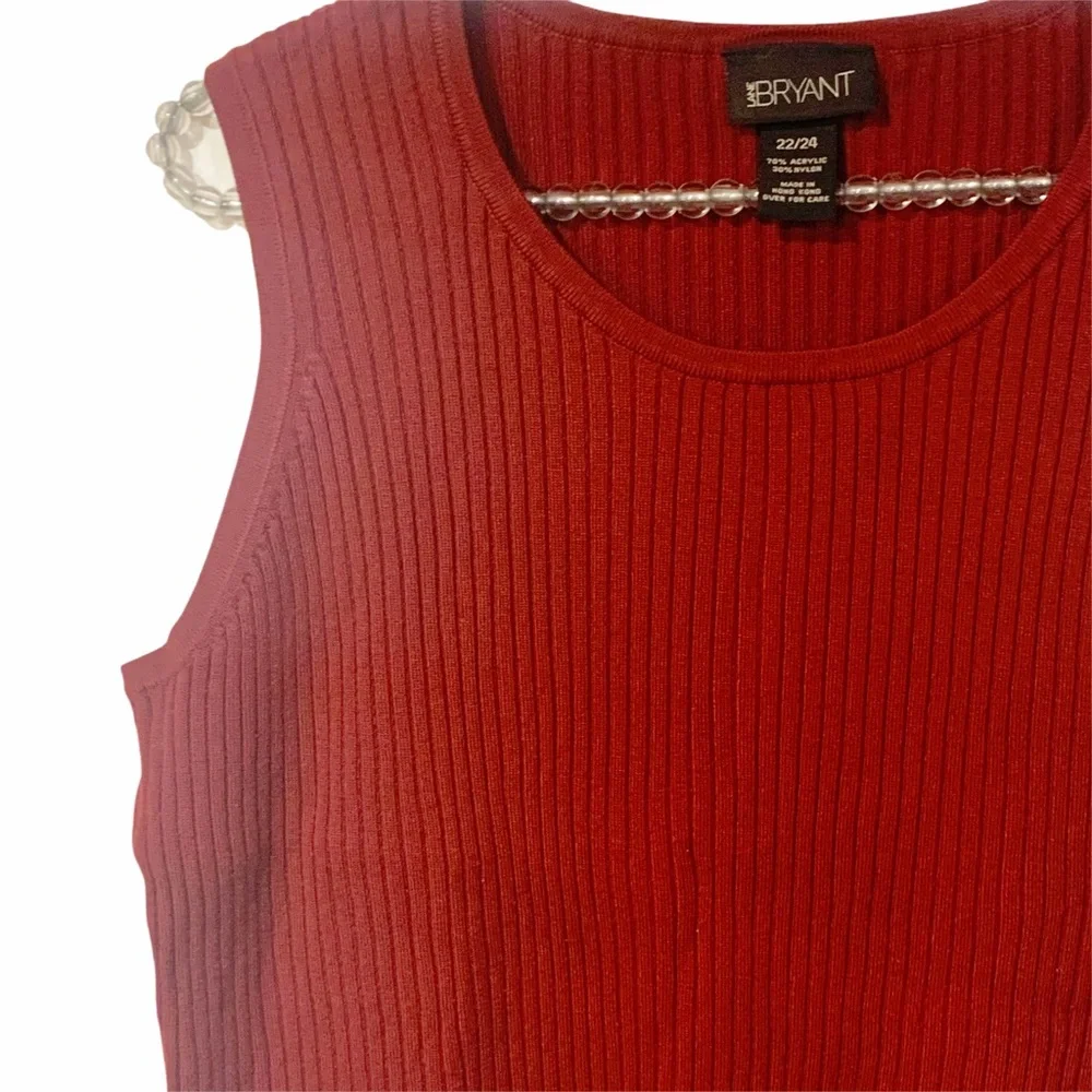 Lane Bryant Plus Size 22/24‎ Red Ribbed Plus Size Sweater Vest Sleeveless
